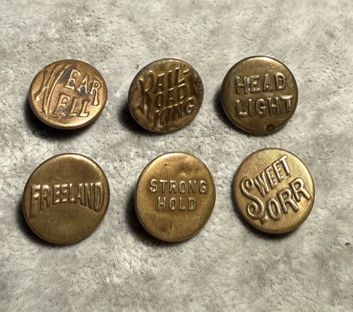 Antique overall buttons - antique, group